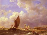 Cornelis Christiaan Dommelshuizen - A Sunlit Dock